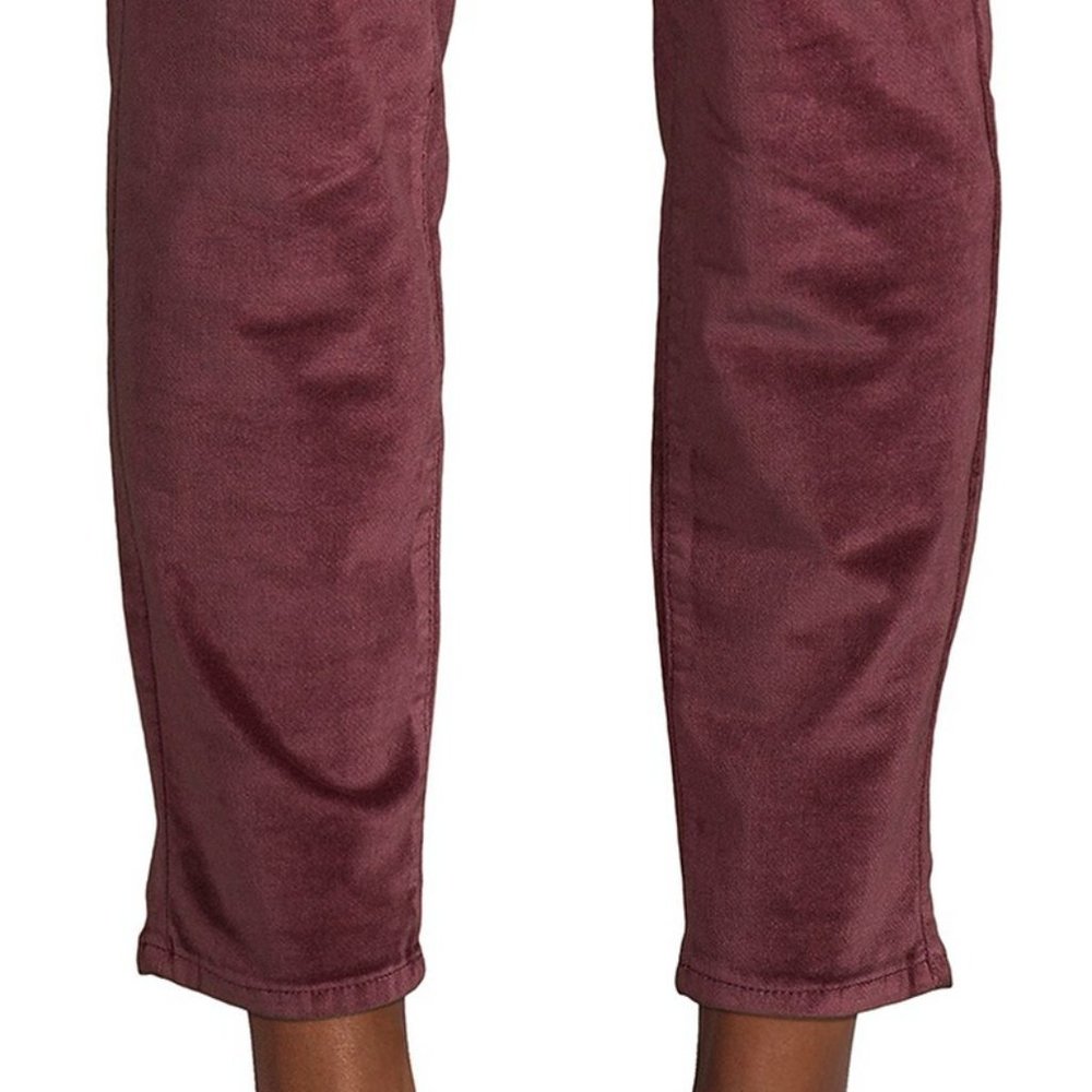 NEW NYDJ Women Ami Velour Deep Currant High Rise Pocketed Crop Skinny Leg Pant - Picture 5 of 6